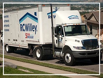 RC Willey delivery truck bringing and express delivery