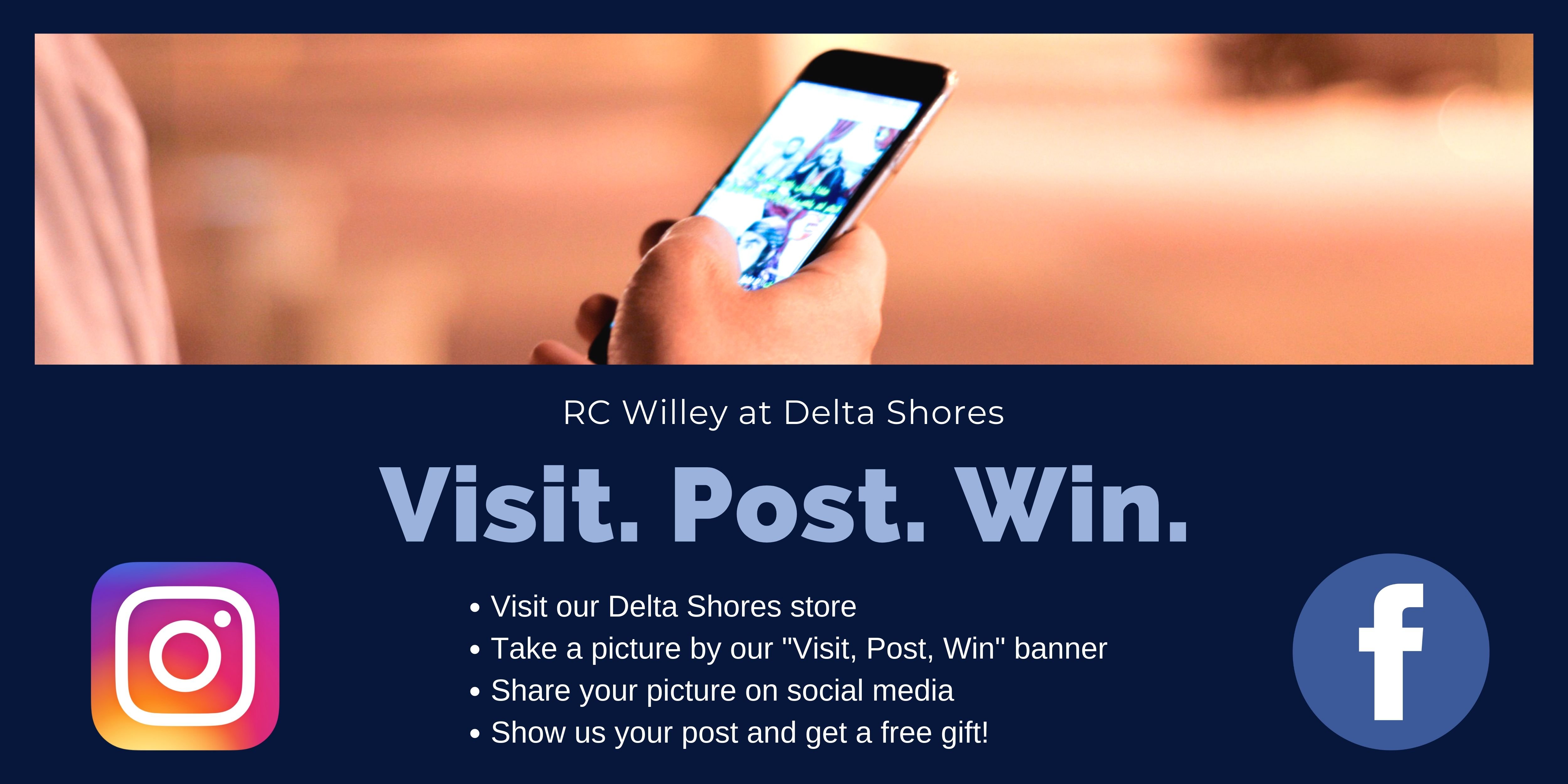 Visit our store, post a photo & win great prizes from RC Willey!