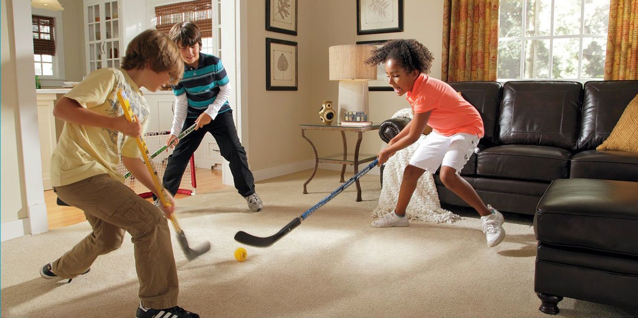 Kids Playing on Stainmaster, the most durable carpet ever