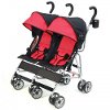Double Scarlet Red/Black Side-by-Side Umbrella Stroller - Cloud -5