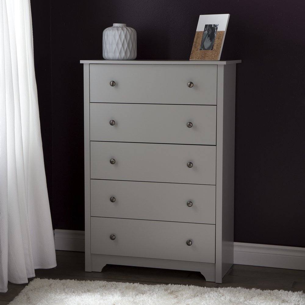 9021035 Soft Gray 5-Drawer Chest - Vito-1