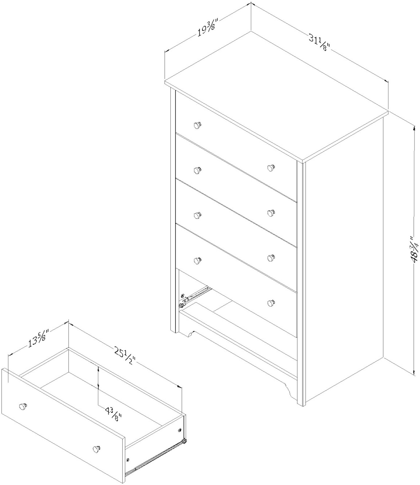 9021035 Soft Gray 5-Drawer Chest - Vito-3