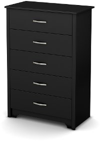 9008035 Black 5-Drawer Chest - Fusion -3