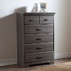 9041035 Casual Contemporary Gray Maple 5-Drawer Chest - Versa