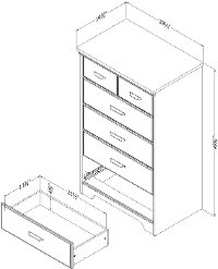 9041035 Casual Contemporary Gray Maple 5-Drawer Chest - Versa-5