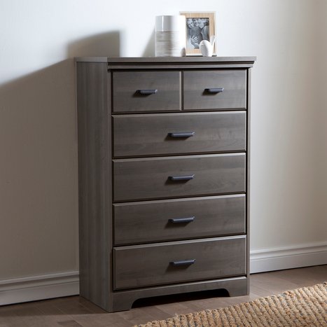 9041035 Versa Casual Contemporary Gray Maple 5-Drawer Chest-1