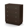 9012034 Chocolate 4-Drawer Chest - Litchi
