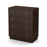 9012034 Chocolate 4-Drawer Chest - Litchi