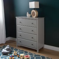 9020034 Soft Gray 4-Drawer Chest - Cotton Candy