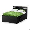 9005A1 Black Full Bookcase Headboard (54 Inch) - Lazer -2