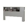 9021092 Soft Gray Full/Queen Bookcase Headboard (54/60 Inch) - Vito -4