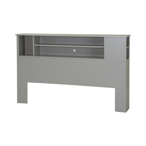 9021092 Soft Gray Full/Queen Bookcase Headboard (54/60 Inch) - Vito -1