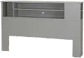 9021092 Soft Gray Full/Queen Bookcase Headboard (54/60 Inch) - Vito