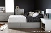 9021092 Soft Gray Full/Queen Bookcase Headboard (54/60 Inch) - Vito -3