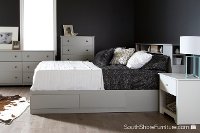 9021092 Soft Gray Full/Queen Bookcase Headboard (54/60 Inch) - Vito -3