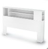 9007A1 Clearance White Full/Queen Bookcase Headboard (54/60 Inch) - Fusion