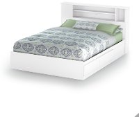 9007A1 White Full/Queen Bookcase Headboard (54/60 Inch) - Fusion -2
