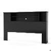 9008A1 Black Full/Queen Bookcase Headboard (54/60 Inch) - Fusion