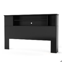 9008A1 Black Full/Queen Bookcase Headboard (54/60 Inch) - Fusion