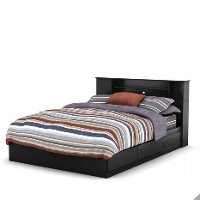 9008A1 Black Full/Queen Bookcase Headboard (54/60 Inch) - Fusion -2