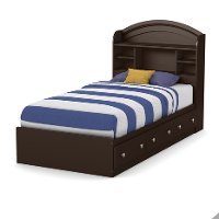 9016098 Chocolate Twin Bookcase Headboard (39 Inch) - Morning Dew