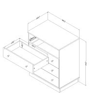 9041060 Gray Maple 2-Drawer Nightstand - Versa -5