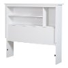9007C1 White Twin Bookcase Headboard (39 Inch) - Fusion -2
