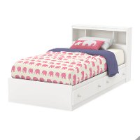 9011A1 White Twin Headboard (39 Inch) - Litchi-2