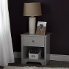 9021062 Soft Gray 1-Drawer Nightstand - Vito -2