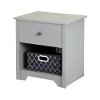 9021062 Soft Gray 1-Drawer Nightstand - Vito -3