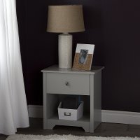9021062 Soft Gray 1-Drawer Nightstand - Vito -2