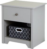 9021062 Soft Gray 1-Drawer Nightstand - Vito -3
