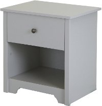 9021062 Soft Gray 1-Drawer Nightstand - Vito -4