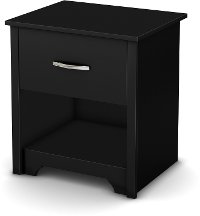 9008062 Black 1-Drawer Nightstand - Fusion