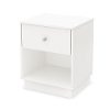 9011062 White 1-Drawer Nightstand - Litchi