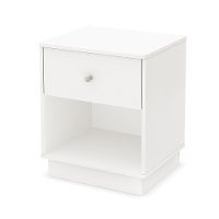 9011062 White 1-Drawer Nightstand - Litchi
