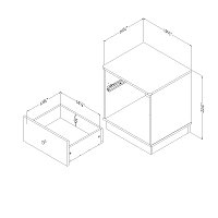 9011062 White 1-Drawer Nightstand - Litchi -3