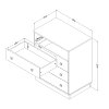 9039034 White and Pink 4-Drawer Chest -Logik -6