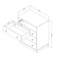 9039034 White and Pink 4-Drawer Chest -Logik -6