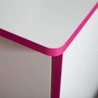 9039062 White and Pink 1-Drawer Nightstand - Logik -3