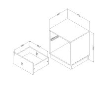 9039062 White and Pink 1-Drawer Nightstand - Logik -5