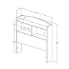 10056 White Twin Bookcase Headboard - Logik -4