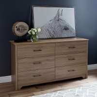 9063010 Rustic Oak 6-Drawer Double Dresser - Fusion