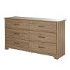 9063010 Rustic Oak 6-Drawer Double Dresser - Fusion -2
