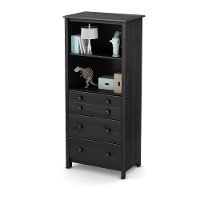 9072022 Gray Oak Shelving Unit with Drawers - Little Smileys