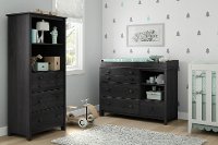 9072022 Gray Oak Shelving Unit with Drawers - Little Smileys -3