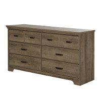 9066010 Weathered Oak 6-Drawer Double Dresser - Versa-2