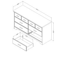 9066010 Weathered Oak 6-Drawer Double Dresser - Versa-5