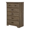 9066035 Casual Contemporary Weathered Oak 5-Drawer Chest - Versa -6