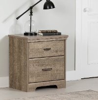 9066060 Weathered Oak 2-Drawer Nightstand - Versa